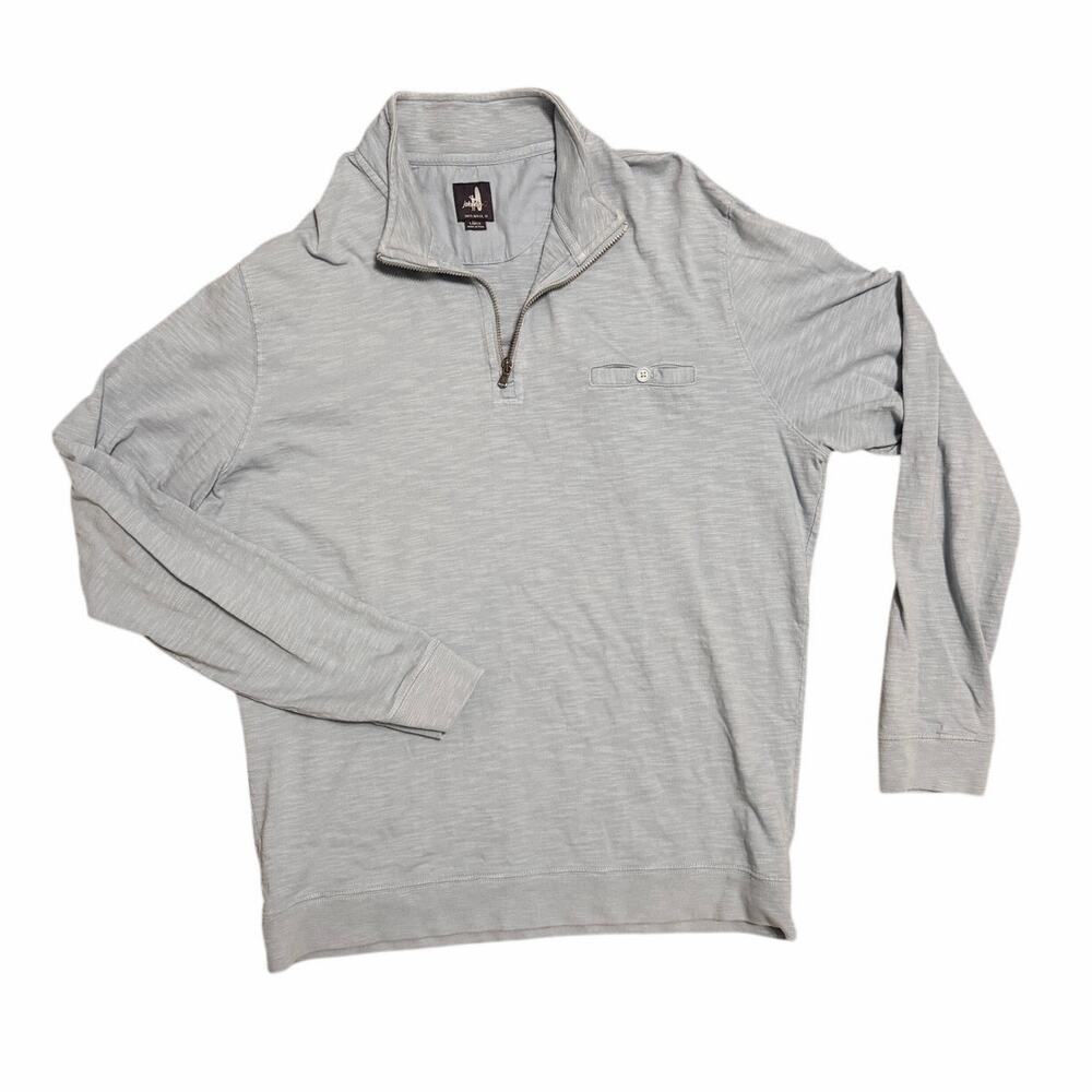 johnnie-O Men's Light Blue Quarter Zip Pullover Long Sleeve Casual Golf Shirt